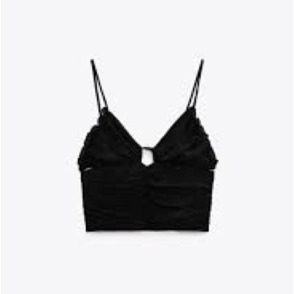 NWOT Zara Ruched Crop Top